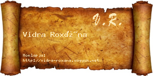 Vidra Roxána névjegykártya