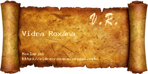 Vidra Roxána névjegykártya